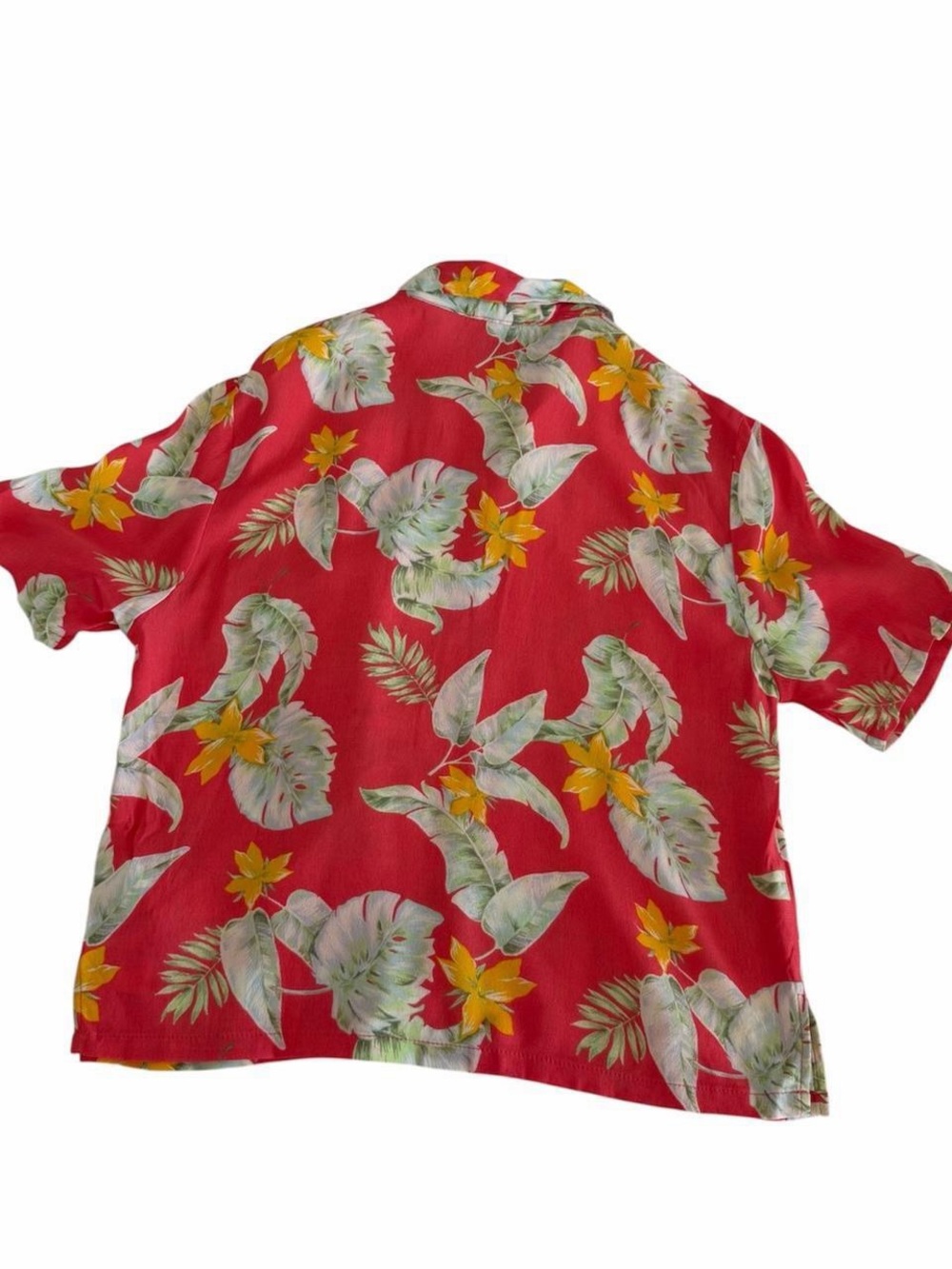NWT Forever 21 Red Tropical Floral Hawaiian Button-Down Shirt - Picture 7 of 8
